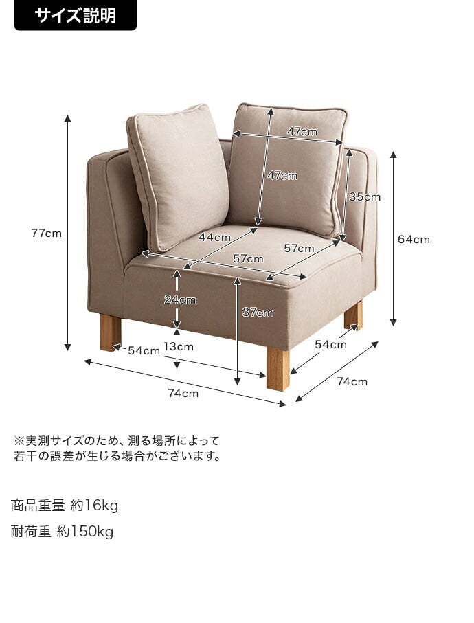 コーナーソファ コーナー フロア ロー ユニット チェア 椅子 ファブリック 1P 一人用 単品 L字 低め ひとりがけ 小さめ リビング ダイニング 一人暮らし 幅74 組み合わせ 左右対応 肘あり いす コーナーソファー ローソファ フロアソファ