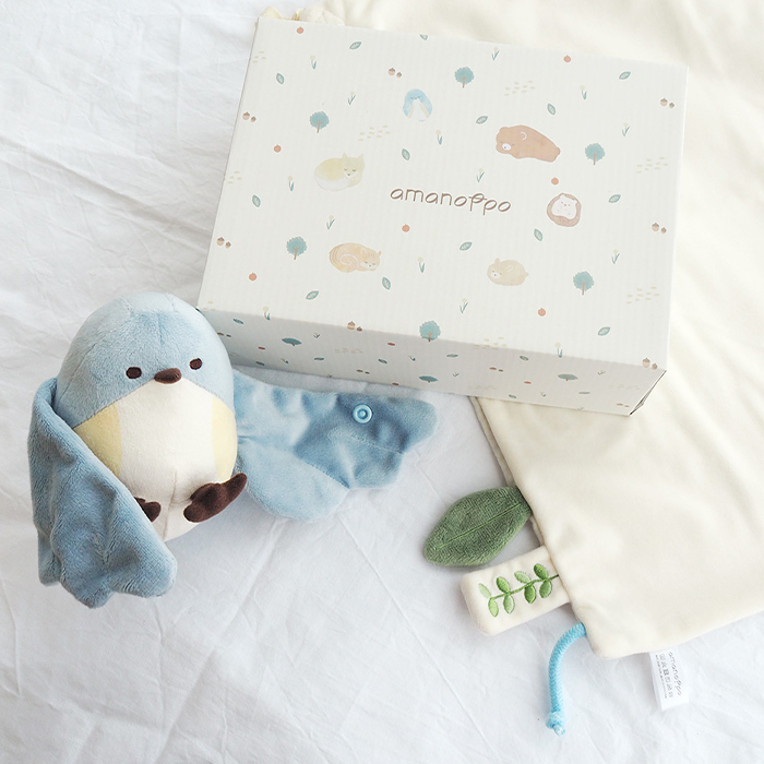 amanoppo あまのっぽ ぬいけっと ～ちいさな幸せ～ | ブランケット タオルケット 毛布 ミニ ぬいぐるみ 人形 動物 アニマル 鳥 布製 ガーゼ コットン