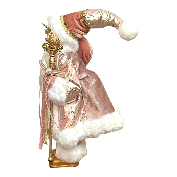 ヨーロピアンスタイルサンタクロース ピンク 高さ30cm クリスマス オブジェクリスマスグッズ オーナメント ノエル 人形 ドール 北欧 置物