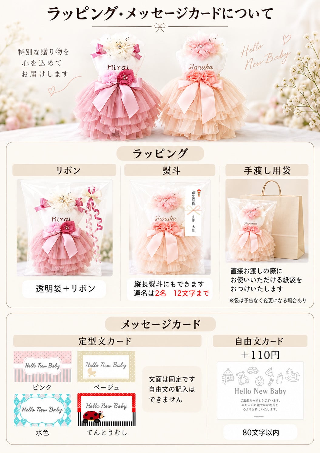 おむつケーキ 出産祝い女の子２段 チュチュスカート 今治タオル 名入れスタイ ヘアバンド ベビーギフト おしゃれ