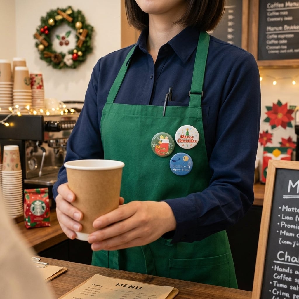 クリスマス 缶バッジ 直径56ミリ 丸型 店舗装飾 スタッフ 店員 装飾 販促ツール 営業ツール 販売ツール merry christmas バッジ バッチ バッヂ CHRISTMAS x'mas christmas ピンバッジ イベント 催事 パーティ 販促 ツール ショップ お店 接客 サポート