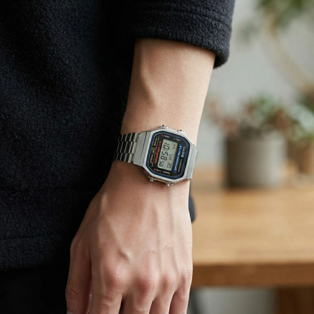 箱なし カシオ 腕時計 メンズ レディース CASIO デジタル シルバー ブラック レトロ ヴィンテージ ストップウォッチ アラーム バックライト 軽量 海外モデル 逆輸入 通勤 通学 プレゼント ギフト 成人 卒業 入学