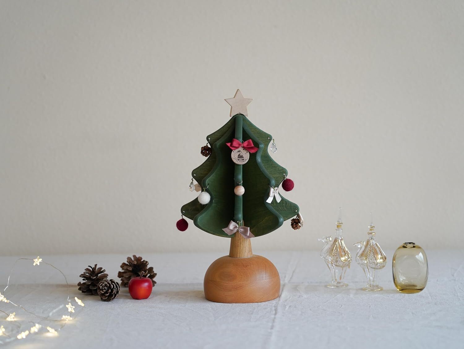 オルゴールツリー　プチ　プラス　ナチュラルorグリーン色　オークヴィレッジ　クリスマスツリー　oakvillage　　日本製