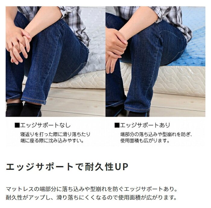 マットレスのみ ポケットコイルマットレス E 高密度アドバンスポケットコイルマットレス マット ベットマット ダブルサイズ 寝心地 シンプル おしゃれ シングル 両面仕様 テンセル を使用 エクセレントアドバンス コットン リバーシブル ポリエステル