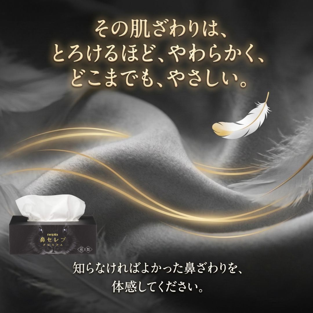 【10箱セット】ネピア 鼻セレブ プレミアム 〜極上の潤いと優しさを届ける 贅沢3枚重ねのプレミアムティッシュ〜 イベント景品・ノベルティ・オフィス備品に