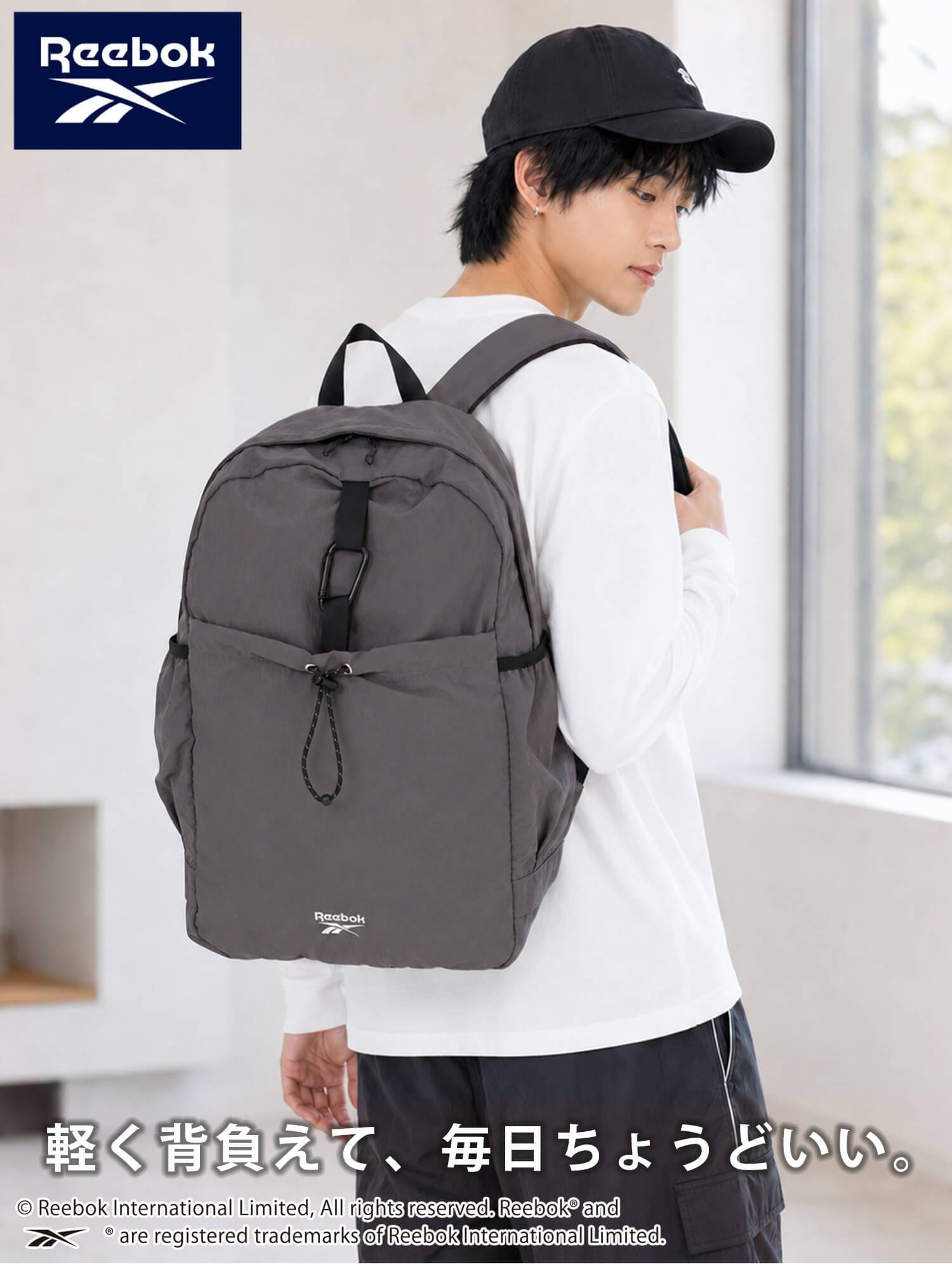 Reebok リーボック ナイロンリュック 約23L a4 軽量 軽い リュックサック  レディース メンズ ユニセックス 通学 学生 高校生 通勤 大人 カラビナ付き デイパック  ワンポイントロゴ シンプル アウトドア スポーツリュック ブランド 旅行 2026 karlas