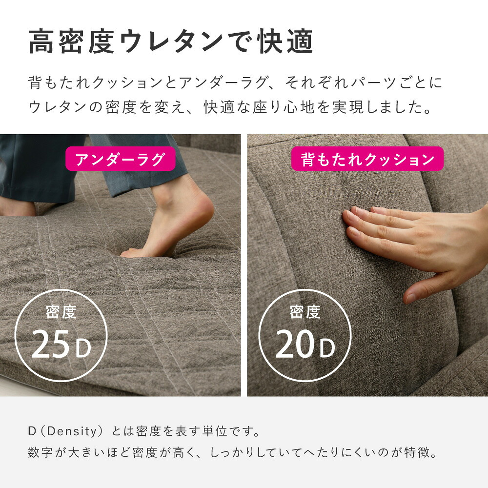 ピターら ラグソファ 1.5帖セット 1.5帖用（ラグ：約120×180cm） ※詳細のサイズは組み合わせ方により異なります ポリエステル ウレタンフォーム 置くだけでピタッと密着 ラグ･アンダーラグ･背もたれクッションを組み合わせて ブラウン、グレー