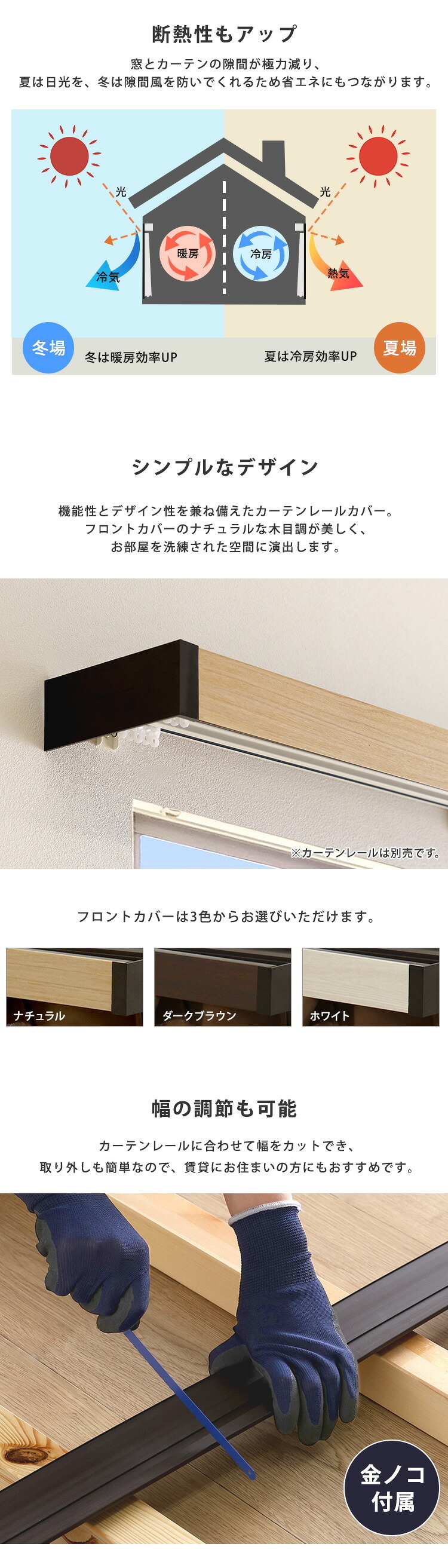 カーテン 窓まわり 遮光 レールカバー ダブル （2ｍ） 遮光性 断熱性 ボックス レール カット調整 新生活