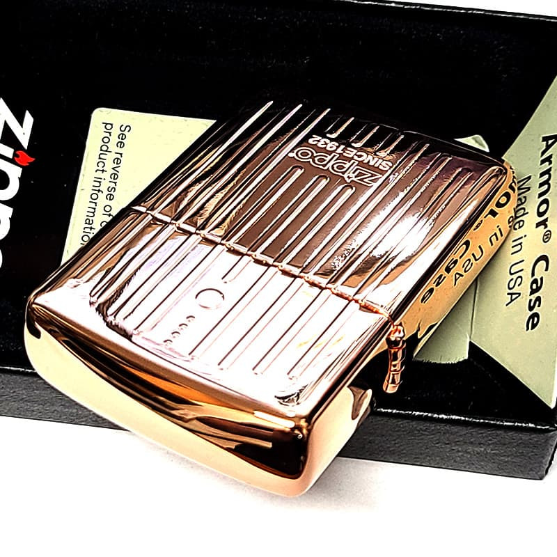 ZIPPO ライター アーマー Lineage 1932 Vertical ジッポ ロゴ 鏡面カッパー おしゃれ エングレービング 縦ライン 彫刻 銅 ギフト 渋い メンズ かっこいい プレゼント