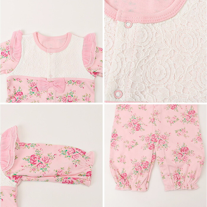 ベビー服 女の子 通販 カバーオール 新生児服 帽子付き おしゃれ かわいい ロンパース セレモニードレス お宮参り 退院着 出産祝いギフト フォーマルベビー コットン 綿 前開きボタン 赤ちゃん服 お出かけ着 春秋冬 百日祝い
