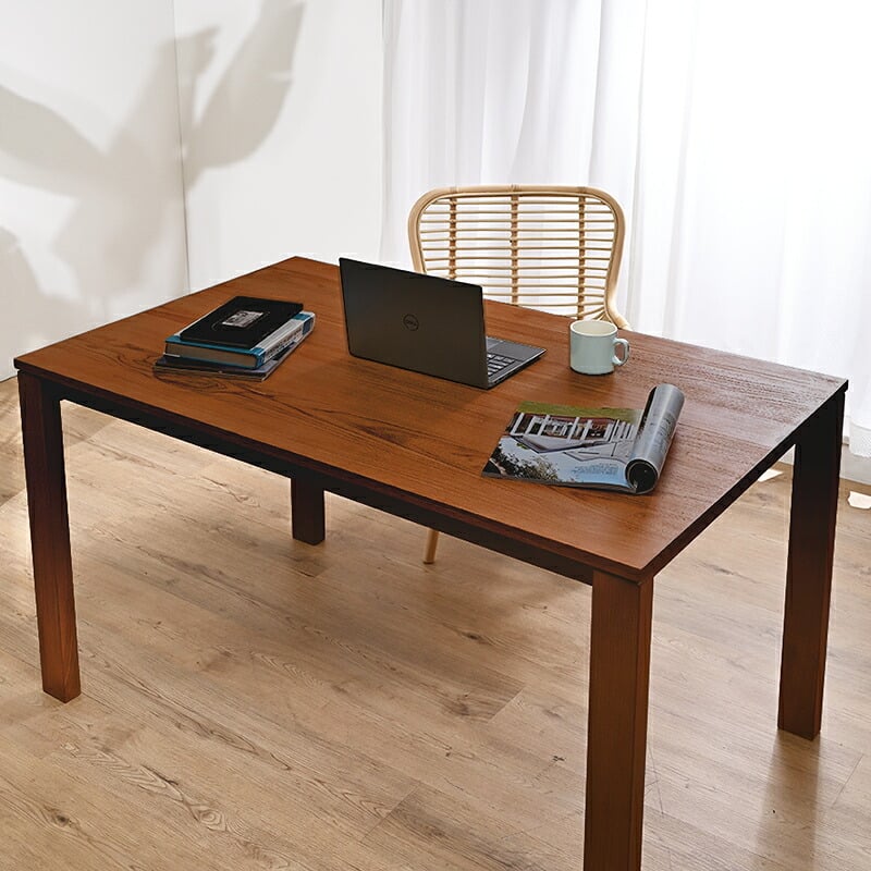 ダイニングテーブル 単品 130cm幅 木製 4人用 チーク無垢材 角型 コンパクト コーヒーテーブル 机 インテリア おしゃれ ナチュラル 天然木 北欧 カフェ 食卓 モダン 新生活