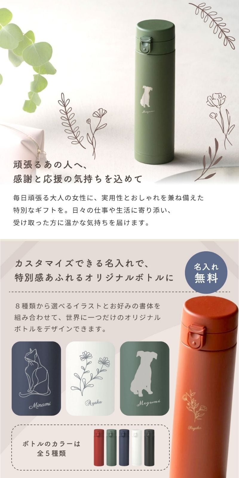 ワンタッチ 真空ステンレスボトル 430ml 水筒 マグボトル 女性 大人 レディース おしゃれ 名入れ 名前入り 実用的 オリジナル 軽量 コンパクト スリム 持ち運び ケータイマグ 保冷 保温 ストッパー付き 女子 退職祝い 還暦祝い 職場 同僚 就職祝い ホワイトデー 誕生日 記念品 ラッピング プレゼント ギフト 贈り物 即日発送 ギフト 父の日 2026 プレゼント