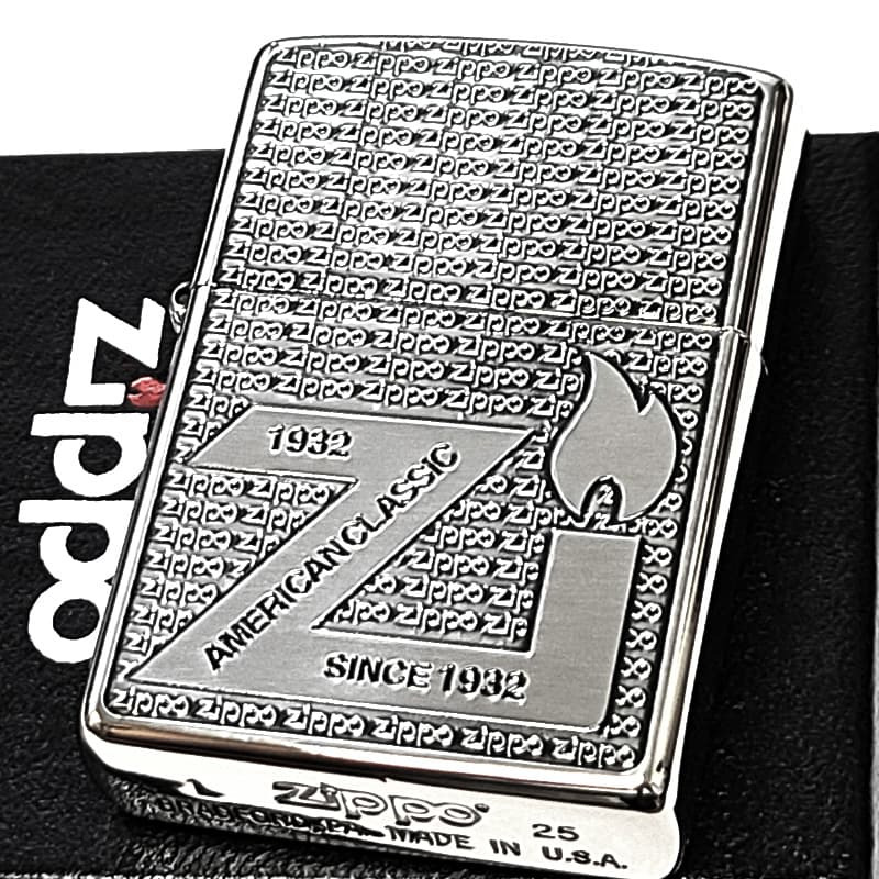 ZIPPO ライター アンティーク シルバー ニッケル 古美仕上げ 銀 ジッポ ロゴ クラシック エッチング彫刻 おしゃれ かっこいい メンズ ギフト プレゼント