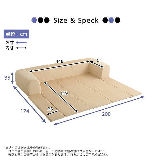 フロアマット付きソファ Mサイズ 幅200cm カバーリング 洗える 日本製 フロアソファ ローソファ マット付き 2WAY プレイマット リビング ソファー 国産 シンプル おしゃれ かわいい ウレタンフォーム カバー洗濯 リラックス リビングソファ