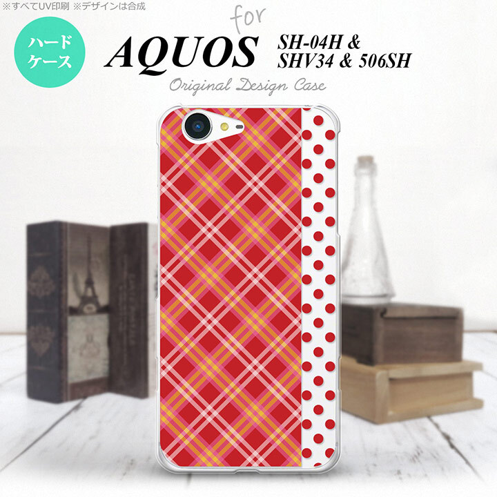 【SHV34】【スマホケース/スマホカバー】【アクオス セリエ】SHV34 スマホケース AQUOS SERIE SHV34 カバー アクオス セリエ タータン・ドット 赤 nk-shv34-1531【メール便送料無料】