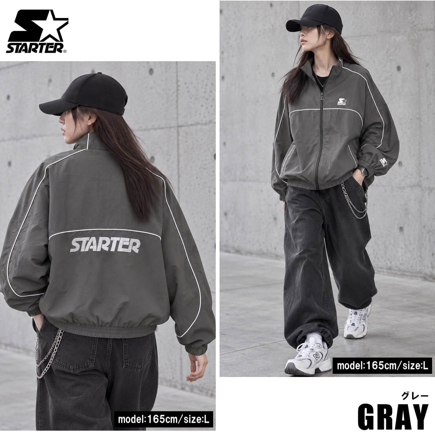 STARTER スターター スタンドブルゾン レディース メンズ sbm-6253トラックジャケット ナイロン タスラン メッシュ裏地 パイピング ワッペン ロゴ 刺繍 ジップアップ オーバーサイズ ストリート ヒップホップ ダンス M L XL 2026FW Karlas