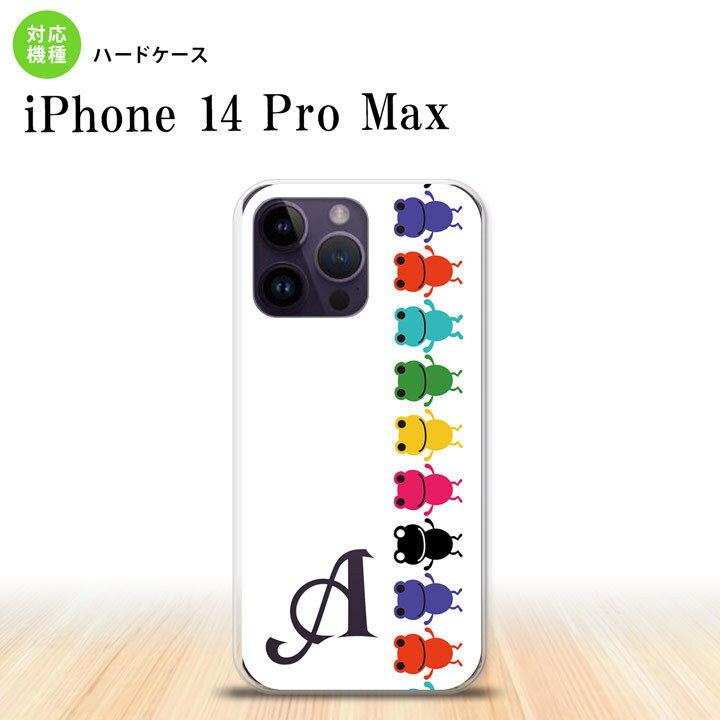 iPhone14 ProMax iPhone14 Pro Max スマホケース 背面ケース ハードケース カエル かえる 帯 A 白 +アルファベット 2022年 9月発売 nk-i14pm-671i