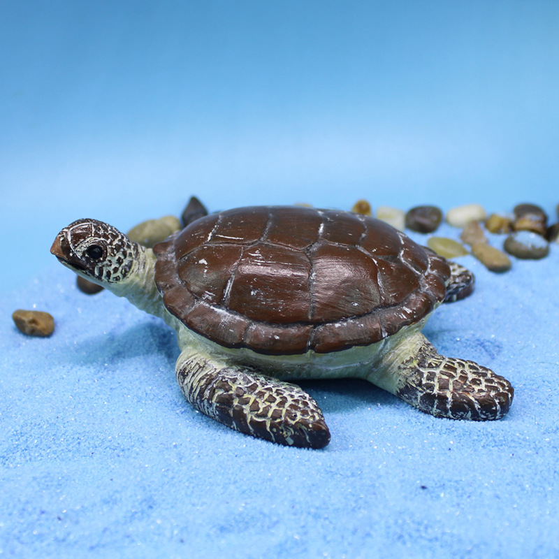 海亀 置物 リアル ウミガメ オブジェ 樹脂製 動物 フィギュア 水槽 アクアリウム 装飾 ミニチュア ガーデン インテリア 雑貨 海洋生物 飾り ジオラマ 撮影小物 プレゼント