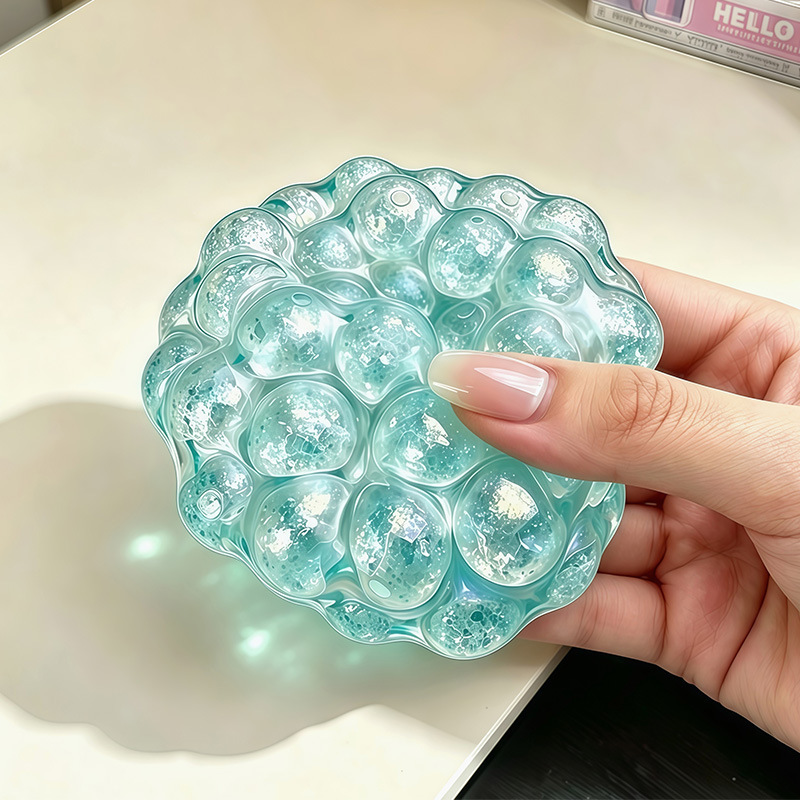 スクイーズ ボール ぷにぷに クリア ブルー ラメ入り フィジェットトイ 握って遊べる やわらか おもしろ玩具 手遊び 暇つぶし 気分転換 大人 子供 プレゼント
