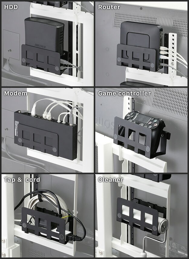 WALL Vシリーズ/PRO/A2/テレビ台用スタンド対応 マルチデバイスホルダー ハードディスクホルダー 背面収納 HDD モデム ルーター 追加オプション 部品 パーツ スチール製 WALLオプション SEVENSTAND セブンスタンド ウォール