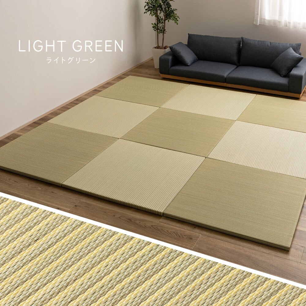 【6枚セット】 い草×樹脂素材 ハイブリッド 置き畳 綾瀬 約82×82×2.5cm 6枚入り 異素材 丈夫 半畳 縁なし フロア畳 ユニット畳 PP 滑り止め付き