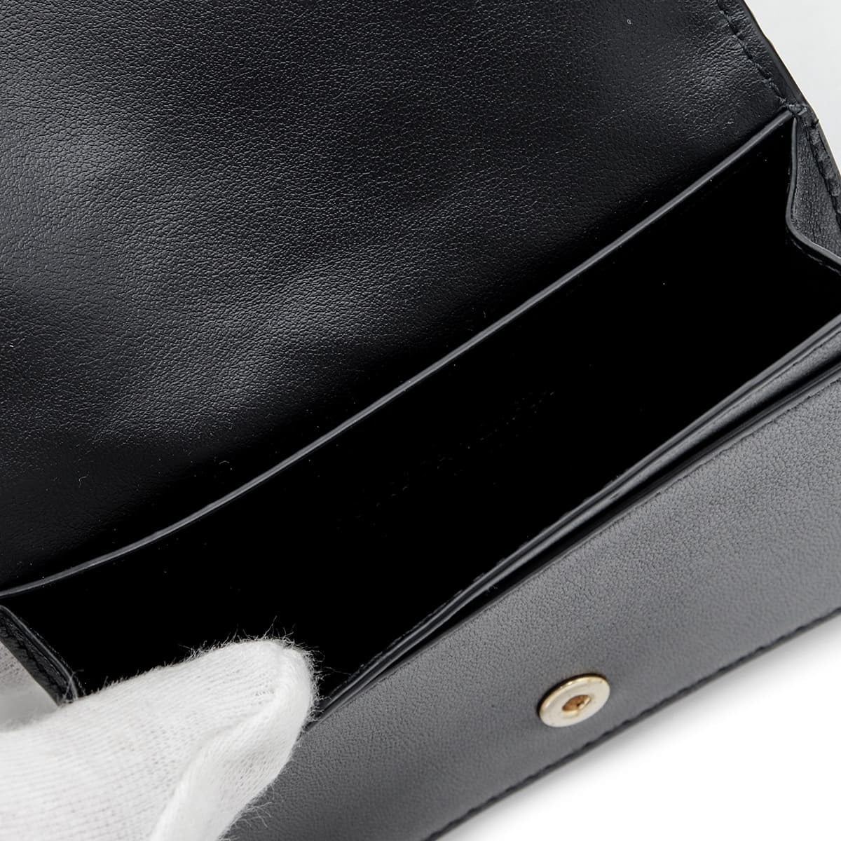 ボッテガヴェネタ BOTTEGA VENETA カードケース 名刺入れ メンズ レディース イントレチャート 本革 レザー ブラック 黒 スナップボタン ビジネスカードケース 667141 V3UH2 8425