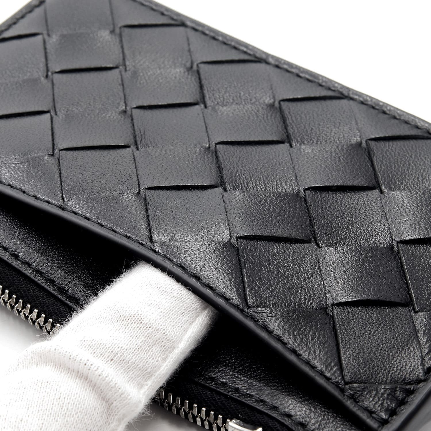 ボッテガヴェネタ BOTTEGA VENETA コインケース 小銭入れ キーケース キーリング付き イントレチャート メンズ レディース ブラック 黒 ラムレザー 本革 ファスナー 608784 V48C3 8803 ミニ財布