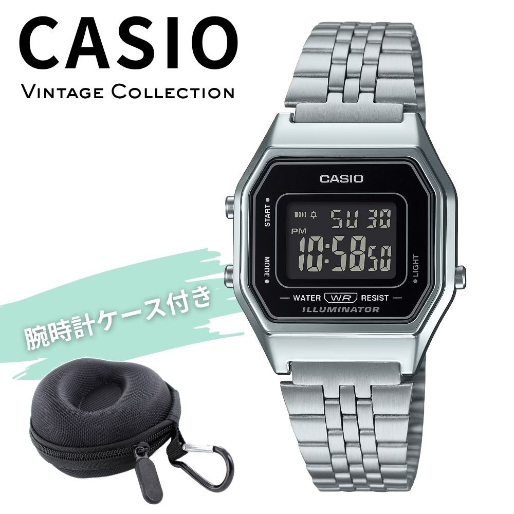 カシオ 腕時計 レディース シルバー ブラック 黒 デジタル チプカシ 反転液晶 レトロ 海外モデル 逆輸入 小さめ 薄型 軽量 メタル LEDライト 学生 仕事 誕生日 プレゼント ギフト CASIO 収納ケース付き 成人 卒業 入学