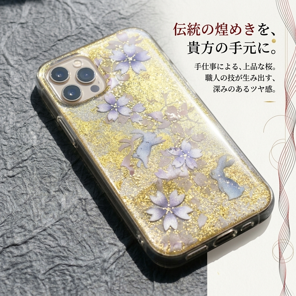 【全機種対応】スマホケース『美』名入れ 送料無料 和柄 和風 桜 職人 伝統工芸 ハンドメイド ハードケース 手帳型 iPhone 17 Xperia AQUOS Android 各機種対応