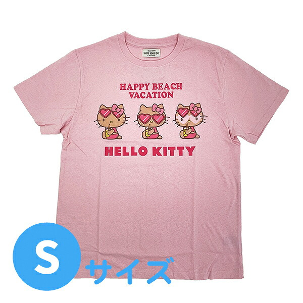 サンリオ 日焼けキティ 半袖Tシャツ(S) ジュース ピンク アパレル Sanrio