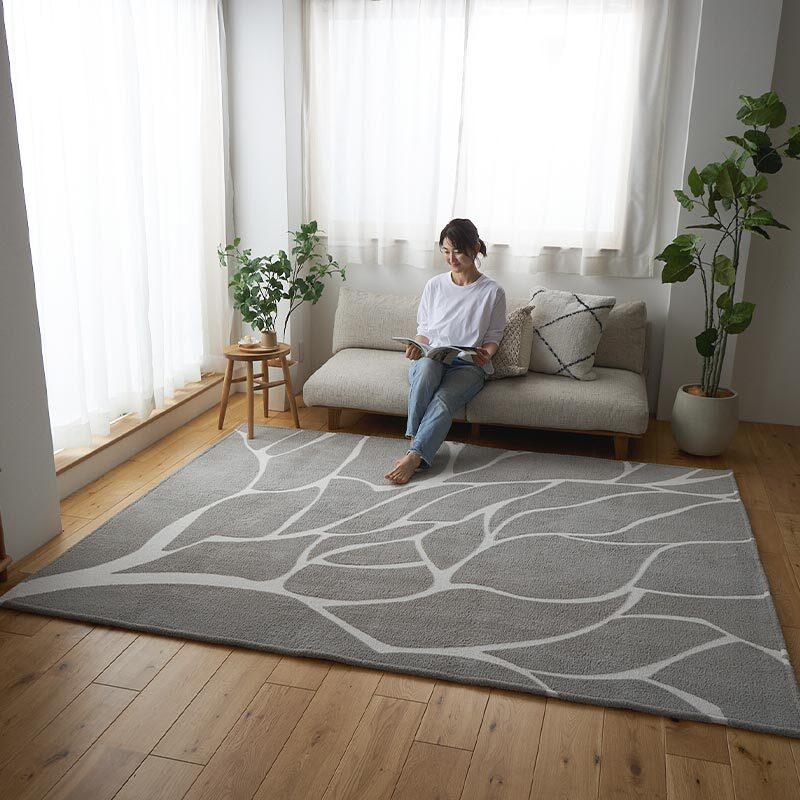 ラグ カーペット ウレタン入り ウレタン 190×240 3帖 3畳 レトロ 北欧 手洗いOK お洒落 北欧柄 ナチュラル 滑り止め 折りたたみ おしゃれ ホット 対応 床暖房対応 コンパクト収納 モダン グレー