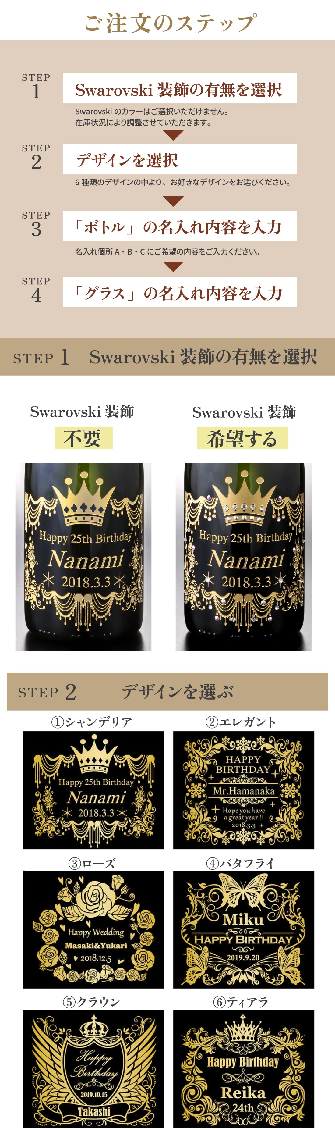 【正規品ボトル使用】名入れボトル＆グラス モエ＆シャンパングラスセット with SWAROVSKI 名入れ お酒 シャンパン ワイン 彫刻 ボトル スワロフスキー お酒【バースデー《誕生日》】【ウェディング《結婚》】【父の日】【母の日】【クリスマス】【記念日】【開店】【卒業】　