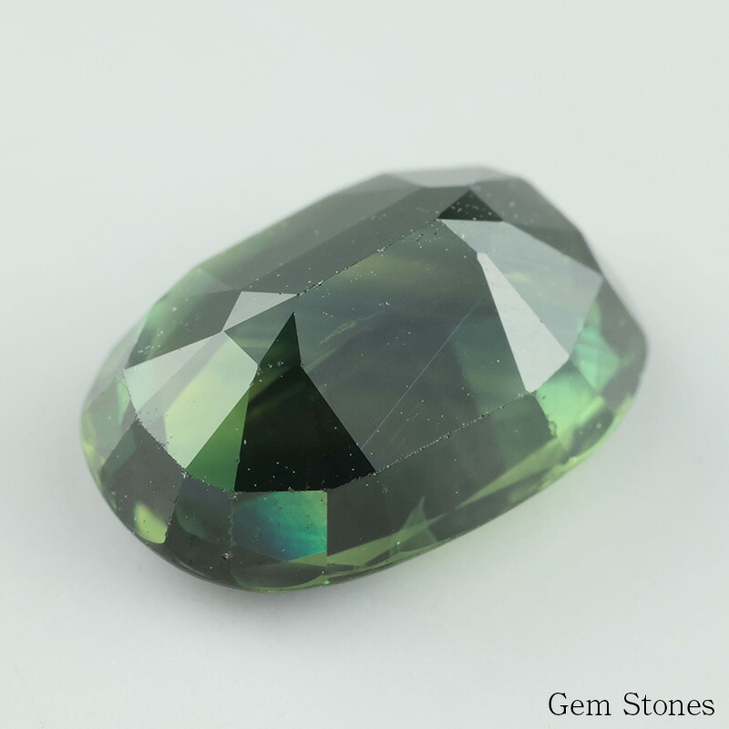 大粒 グリーンサファイア 3.790ct ルース 宝石 裸石 サファイア 緑 ダーク グリーン ジュエリー オリジナル 制作 コレクション 誕生石 9月 記念 お守り 誕生日