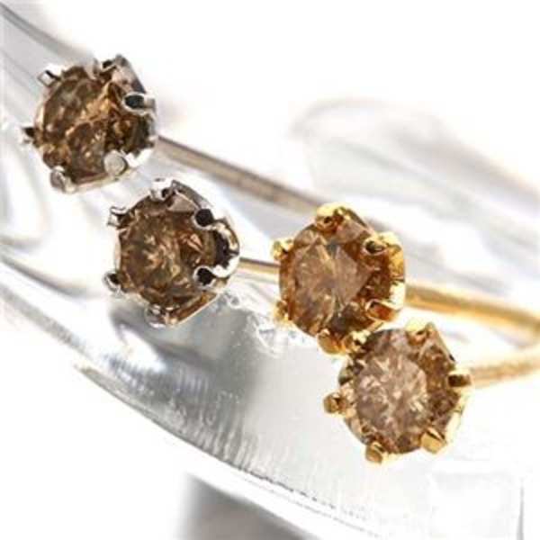 ピアス 18金 ダイヤモンド 0.1ct 2ペアセット レディース K18YG K18WG 天然ダイヤ シンプル ゴールド アクセサリー ギフト 誕生日 プレゼント 記念日