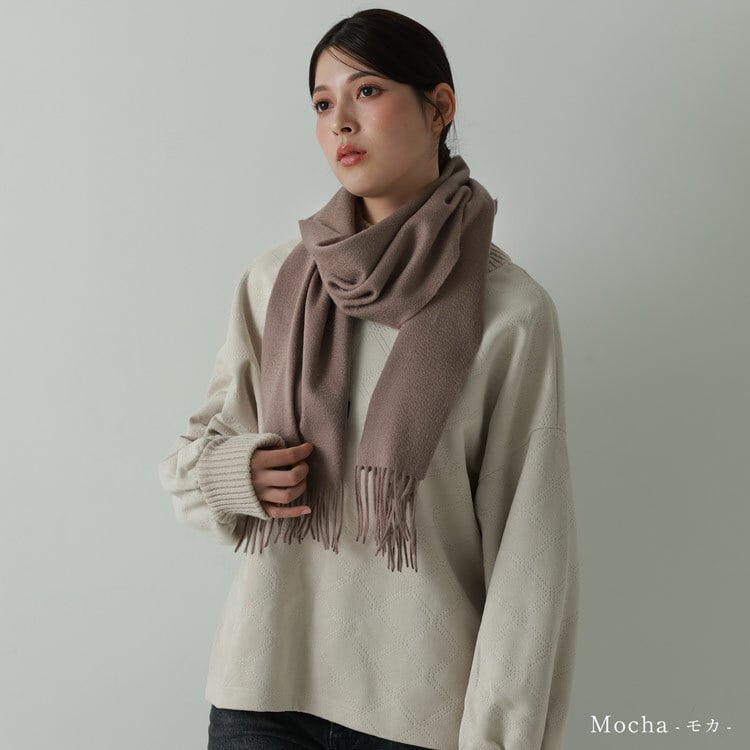 ＜刺繍納期注意＞カシミヤ マフラー レディース カシミヤ100% カシミヤマフラー 【ネコポスで送料無料】【名入れ刺繍可能】 レディースマフラー メンズ 厚手 無地 チェック 秋 冬 母 女性 ブランド ギフト プレゼント 24色 7F (02000014r)