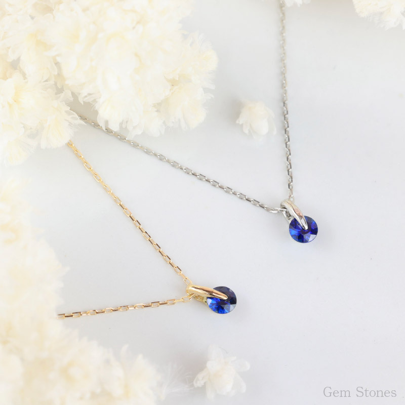 ブルー サファイア プチ ネックレス プラチナ 18金 一粒 一石 シンプル ペンダント レディース プチネックレス K18 Pt900 記念日 誕生石 9月 ブルーサファイア  プレゼント petit
