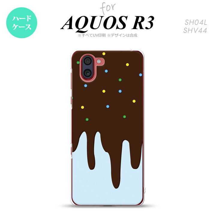SH-04L SHV44 R3 AQUOS R3 スマホケース カバー アイス 青 nk-r3-348