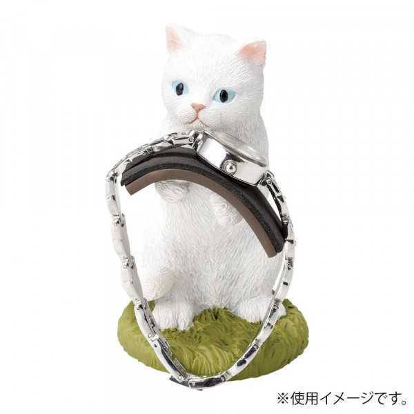 アクセサリーホルダー 白ネコ 腕時計スタンド ブレスレットスタンド 猫雑貨 インテリア小物 置物 ディスプレイスタンド 癒しグッズ アクセサリー収納 猫グッズ プレゼント ギフト セトクラフト