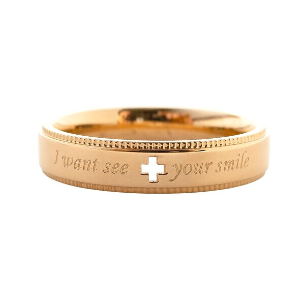 【レーザー刻印対応】【15文字まで刻印◎】ペアリング 指輪 ステンレス アクセサリー クロス ローズゴールド ブラック メンズ レディース 名入れ