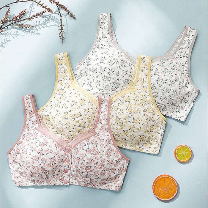 前開き ブラジャー 通販 前開きブラジャー ブラ ナイトブラ マタニティブラ 授乳ブラ フルカップ 前あき ボタン コットン 綿 吸汗性 通気性 フロントボタン ゆったり 着脱簡単