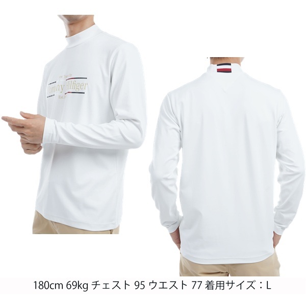 トミーヒルフィガー ゴルフ メンズ フロントロゴ 長袖モックネックシャツ TOMMY HILFIGER GOLF THMA465 秋冬モデル お誕生日祝い お祝い 記念品 お父さん 父の日 彼氏 男性 30代 40代 50代 60代  還暦祝い 敬老の日 人気プレゼント プレゼント
