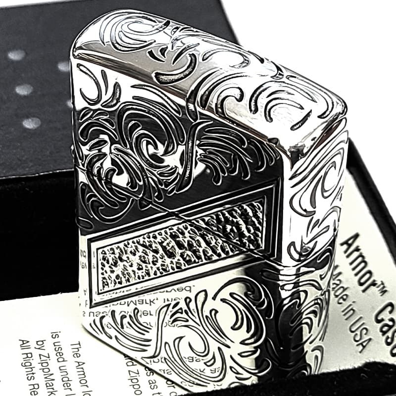 ZIPPO アーマー 限定 レアナンバー [No.111] ヴェネチアンライン 一点物 ジッポ ライター シリアルナンバー入り シルバー ハンマートーン 銀燻し かっこいい 重厚 おしゃれ メンズ ギフト プレゼント