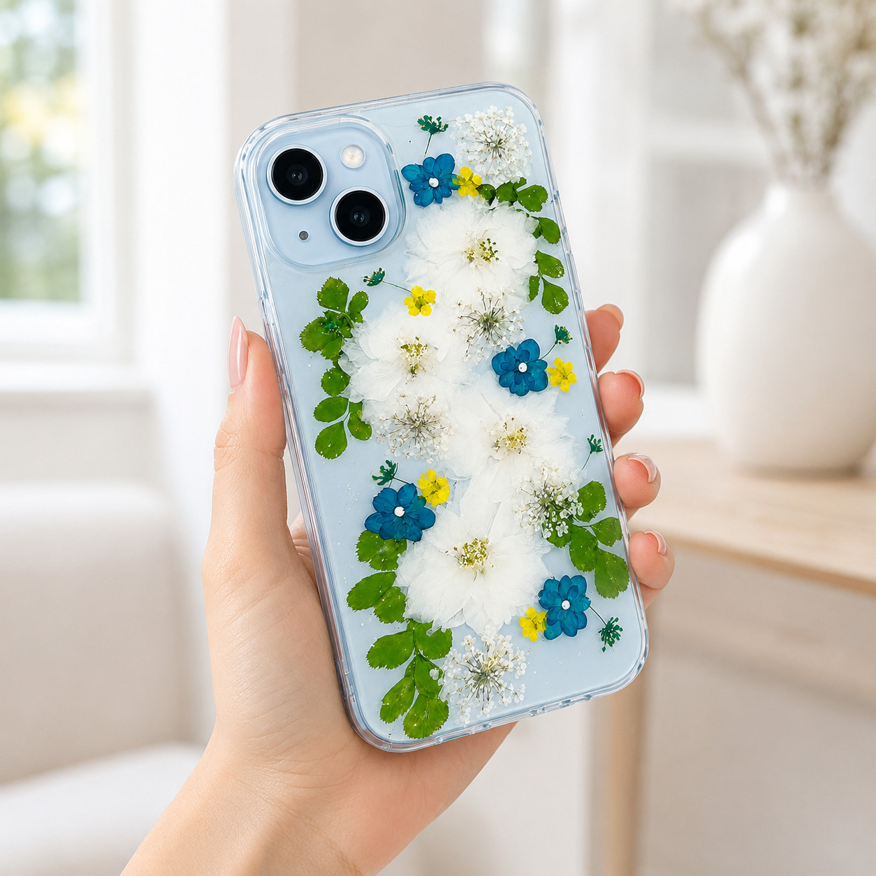 【ほぼ全機種対応スマホケース❁】押し花スマホケース NO.803（着日指定不可） 押し花＆レジン iPhone/Xperia/AQUOS/Galaxy他