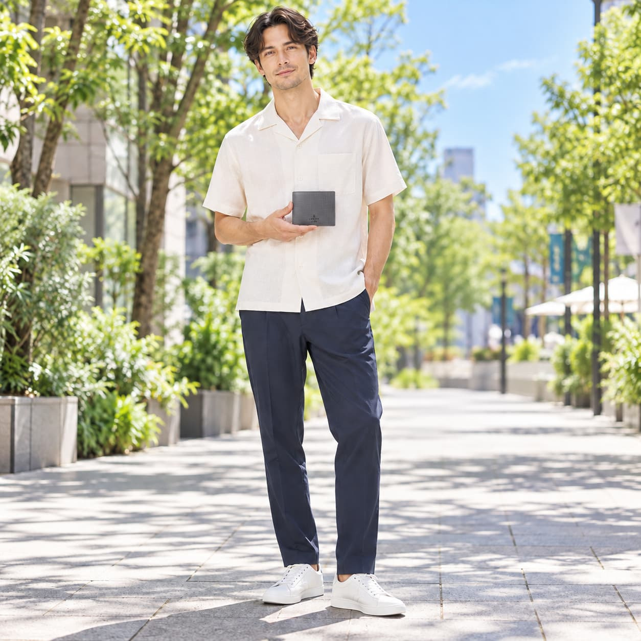 LANVINenBlue ランバンオンブルー 折り財布 財布 ウォレット ゼブダ 二つ折り財布  メンズ 普段使い 牛革 レザー