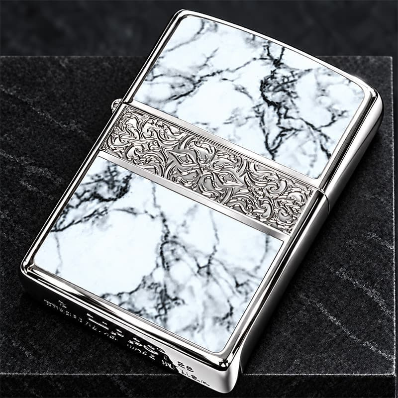 ZIPPO おしゃれ ライター アラベスク＆大理石 ジッポ Arabesque Marble 両面加工 彫刻 シルバー ホワイト かっこいい メンズ ギフト プレゼントッポ ライター かっこいい 5面加工 エッチング彫刻 金赤 金タンク メンズ プレゼント ギフト