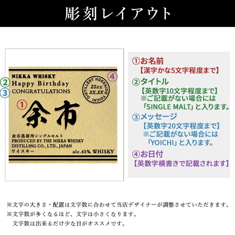 余市 名入れ お酒 ウイスキー  名前入り プレゼント ギフト 面白い センス 定年退職 還暦祝い 退職祝い 男性 女性 お祝い 古希 喜寿 傘寿 米寿 卒寿 白寿 百寿 敬老の日