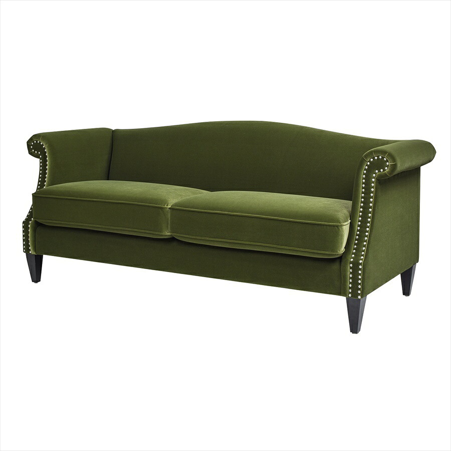 ジェニファーテイラー ソファ 3人掛け ソファー Elaine V036 Velour Olive Green Jennifer Taylor アメリカ家具 ファブリック 布張り おしゃれソファ アンティーク おしゃれ ジェニファー お手入れも簡単です