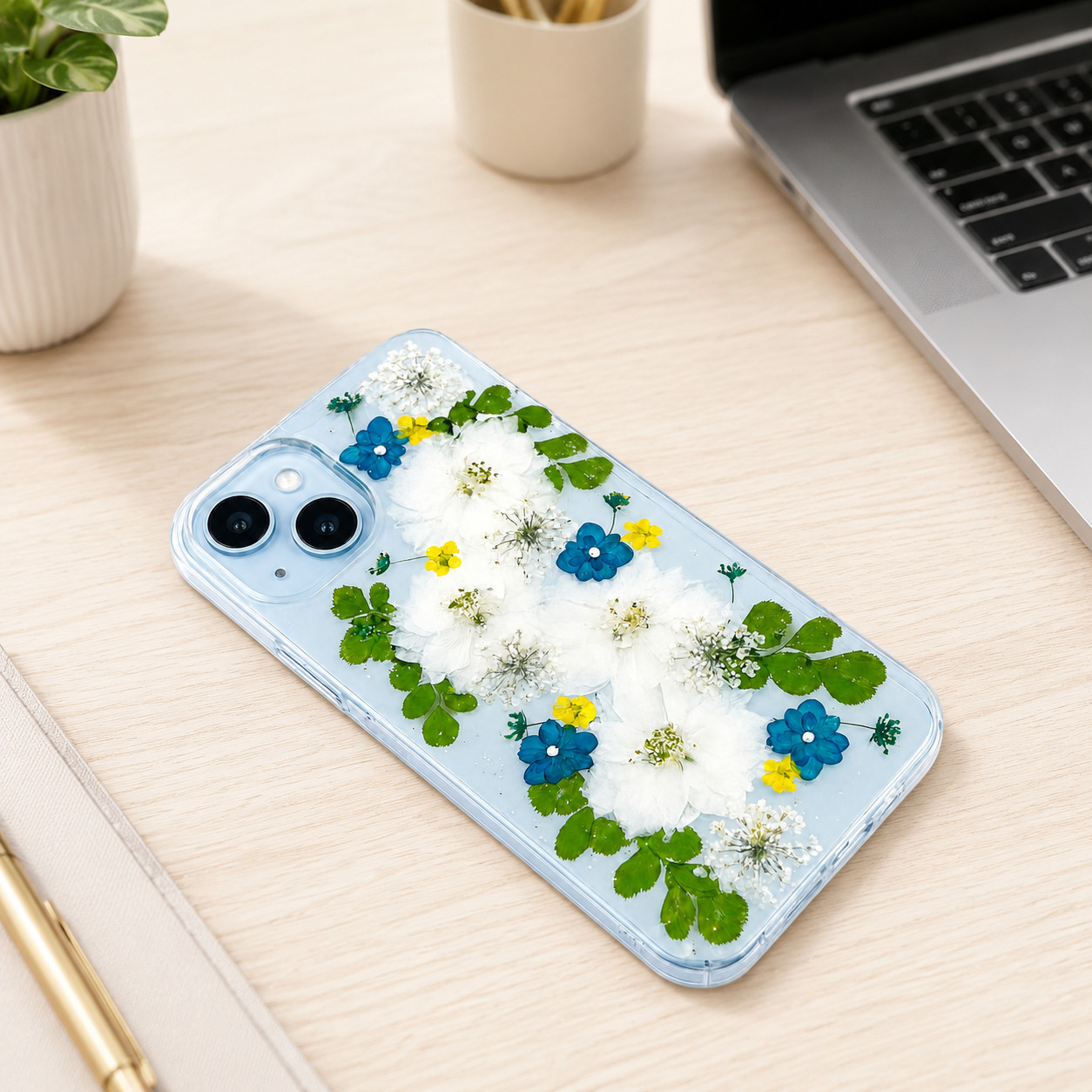 【ほぼ全機種対応スマホケース❁】押し花スマホケース NO.803（着日指定不可） 押し花＆レジン iPhone/Xperia/AQUOS/Galaxy他