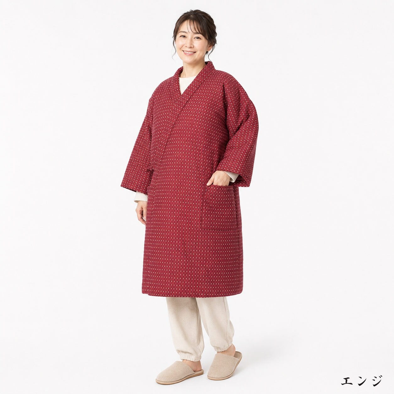 綿入り はんてん 日本製 久留米 手詰め中綿前合わせ 打ち合わせロング 半天 どてら 27000 半纏 ルームウエア 部屋着 防寒着 あったか 敬老の日 クリスマス ギフト プレゼント