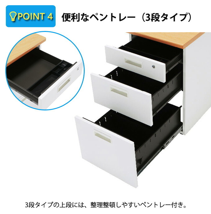 デスク チェア オフィス オフィスワゴン スチール脇机 脇机 サイドワゴン ファイルワゴンインテリア 収納 オールロック 新生活
